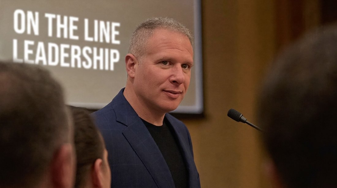 Josh presenting On The Line Leadership